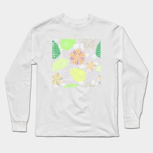 Tropical Floral Pattern Long Sleeve T-Shirt